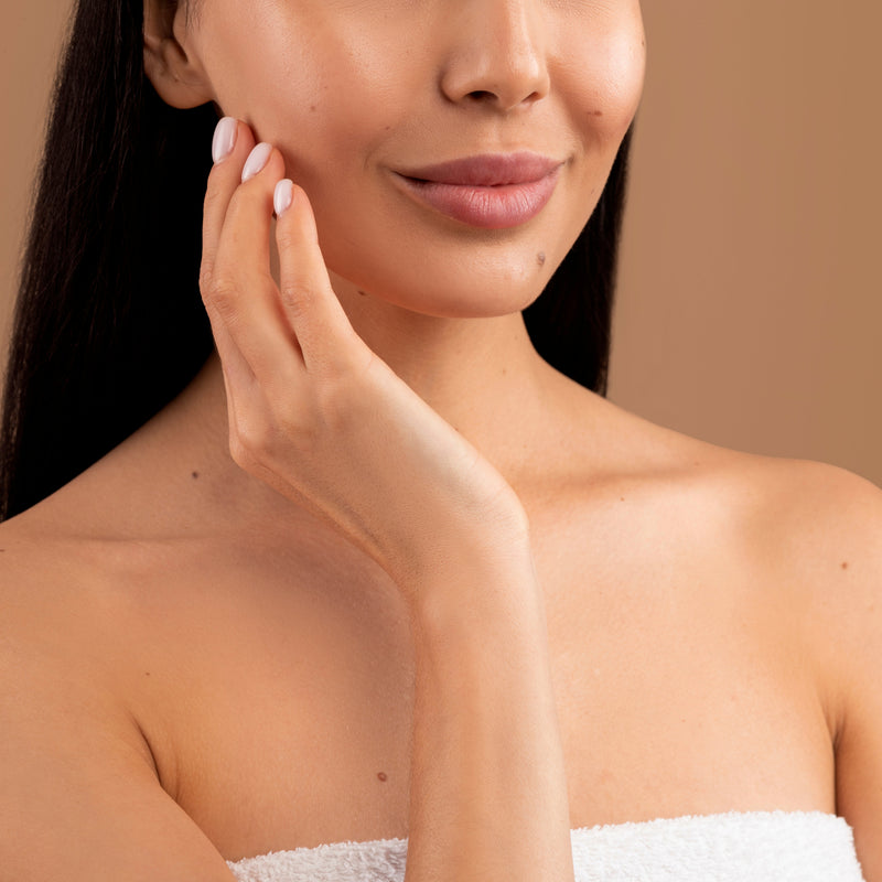 Woman In Bathrobe Clear Skin